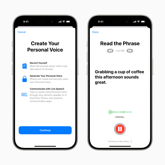 15분 텍스트 읽으면 목소리 구현…애플, iOS 17에 `개인 음성` 출시